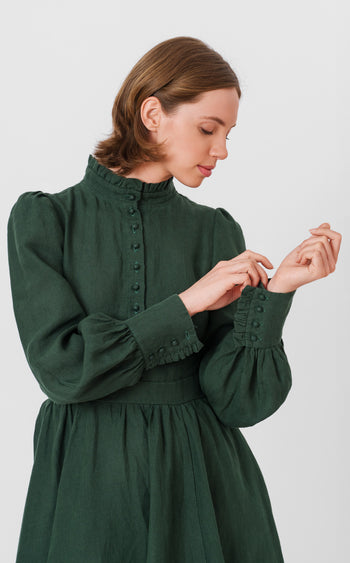 Abigail Dress, Long Sleeve #color_evergreen