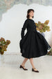 Classic Dress, Long Sleeve, Black Pansy#color_black-pansy