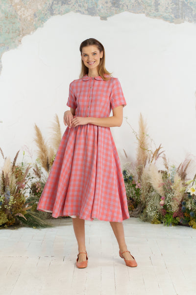 Classic Dress, Short Sleeve, Pink Gingham
#color_pink-gingham