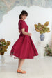 Classic Dress, Short Sleeve, Marsala Red#color_marsala-red