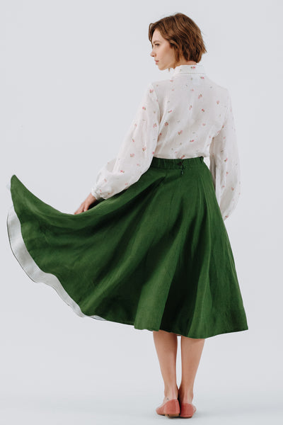 Classic Skirt, Emerald Green#color_emerald-green